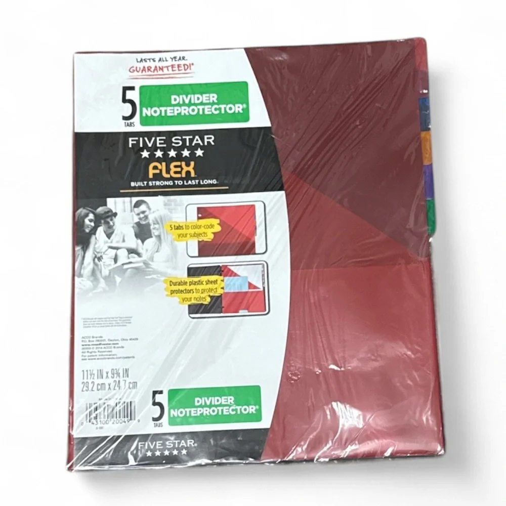 Five Tabs Divider Note Protectors 3 Pack New